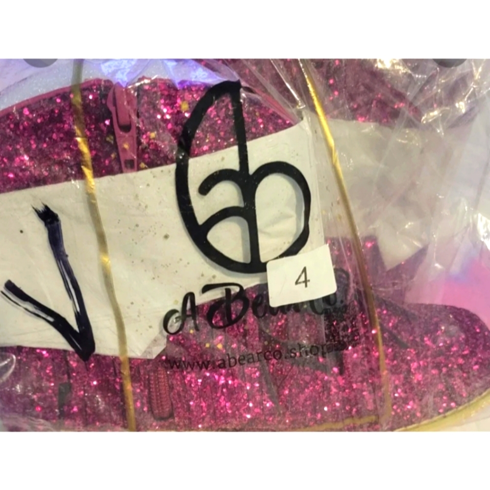 Magenta glitter boots